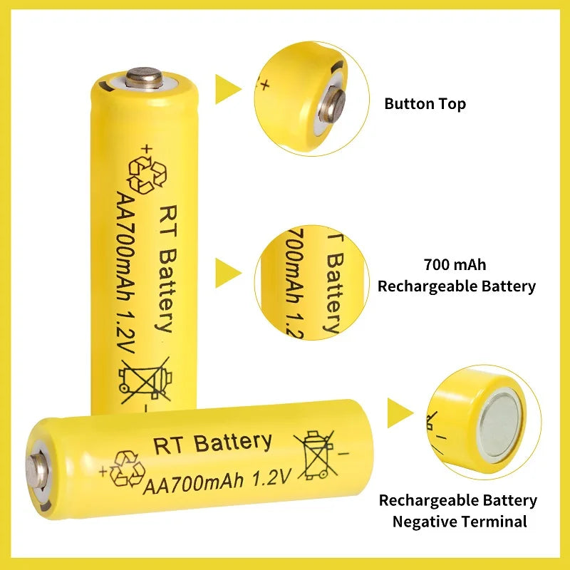 2-20Pcs AA 700mAh 1.2V Ni-MH Rechargeable Batteries