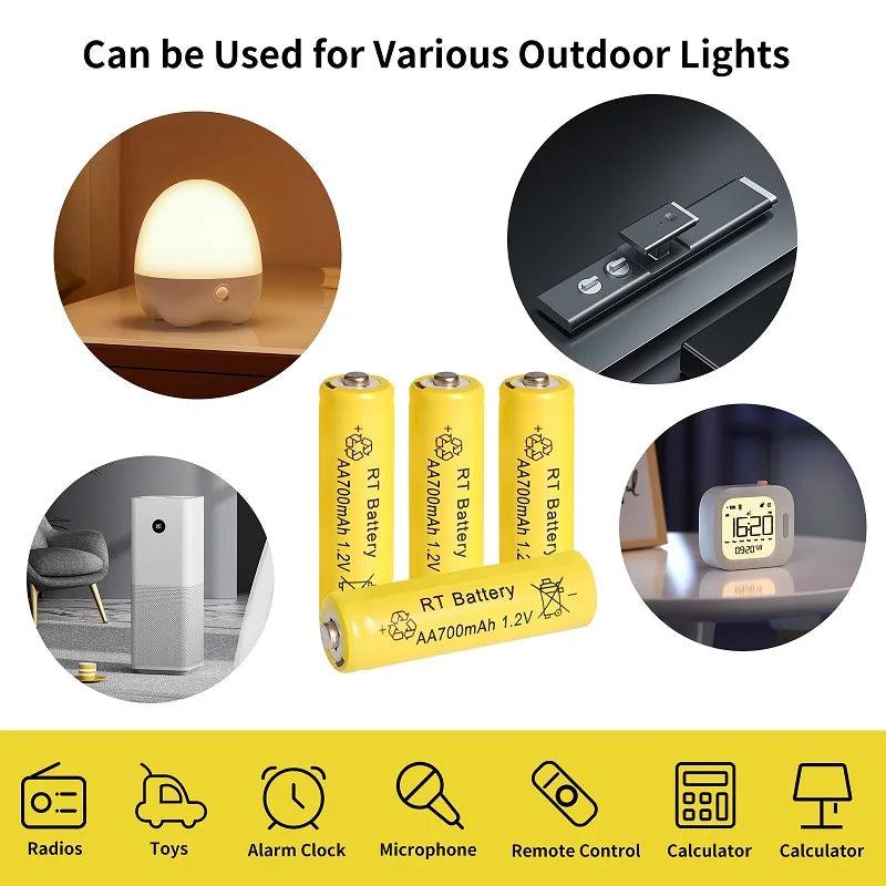 2-20Pcs AA 700mAh 1.2V Ni-MH Rechargeable Batteries