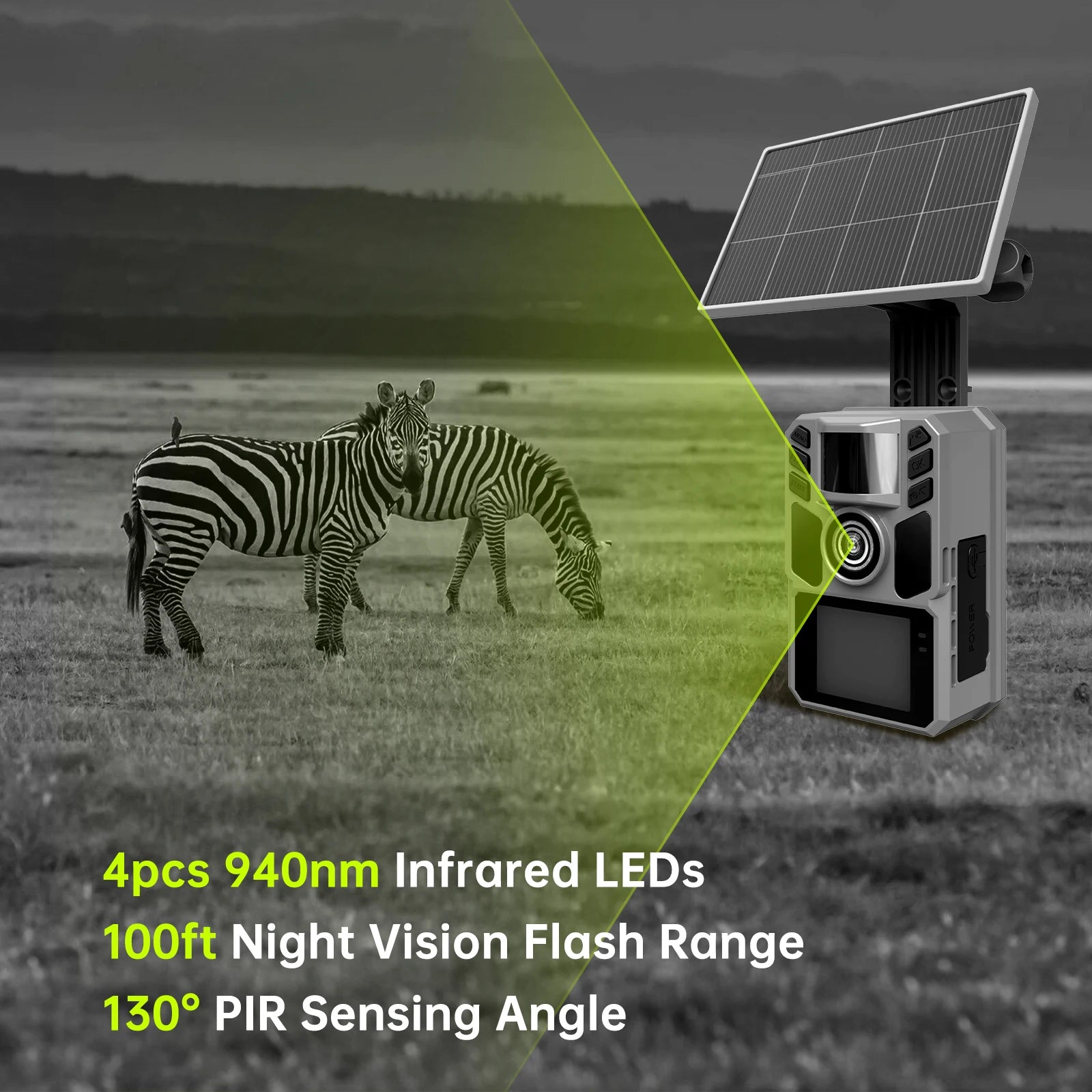 4K 64MP Solar Trail Camera with Night Vision – 0.2s Trigger
