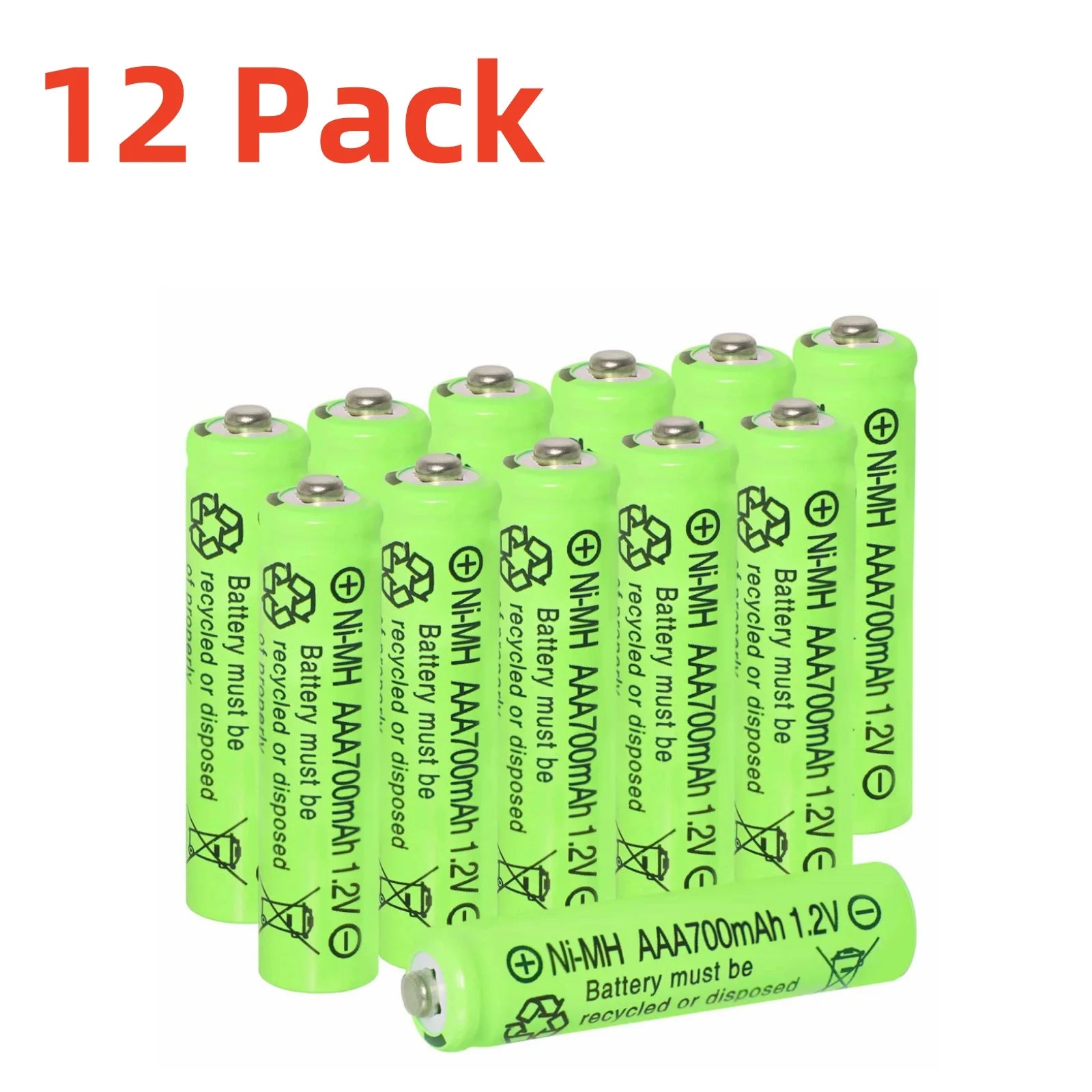 AAA Rechargeable Batteries 700mAh Ni-MH 1.2V – 12 Pack