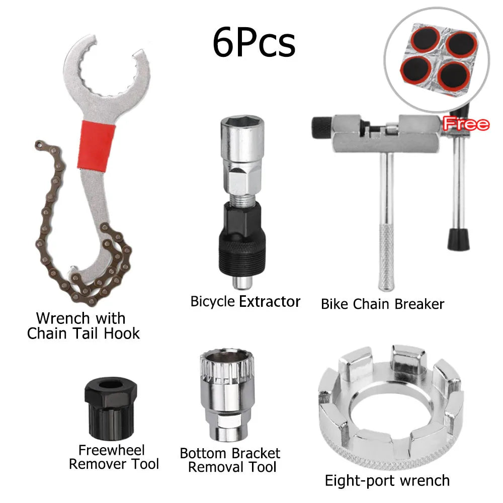 Bicycle Repair Tool Kit – Chain Breaker, Crank Puller, Pedal Remover, Bike Tools Set for MTB & Road Cycling