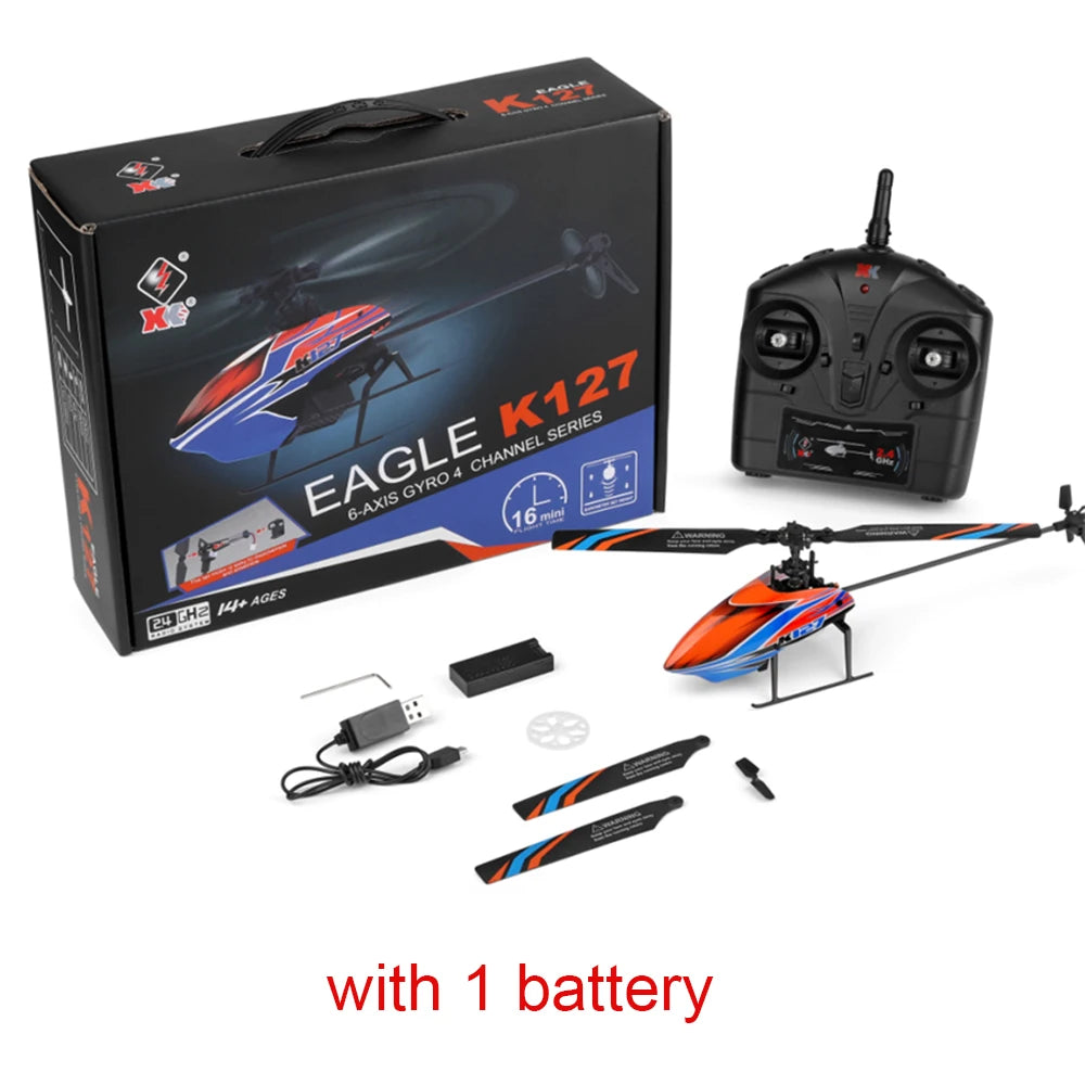WLtoys K127 Single-Blade RC Helicopter 4CH 6-Axis – RTF Beginner Toy