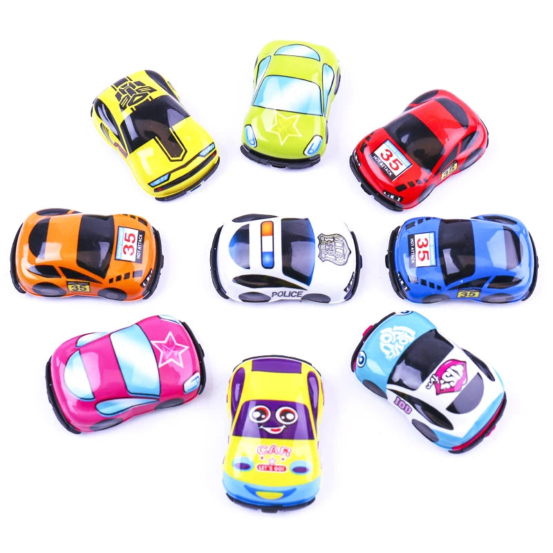 20pcs Cartoon Pull Back Cars & Planes – Mini Plastic Toy Vehicles for Kids