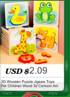 3D Wooden Animal Puzzle – Educational Cognitive Toy for Kids