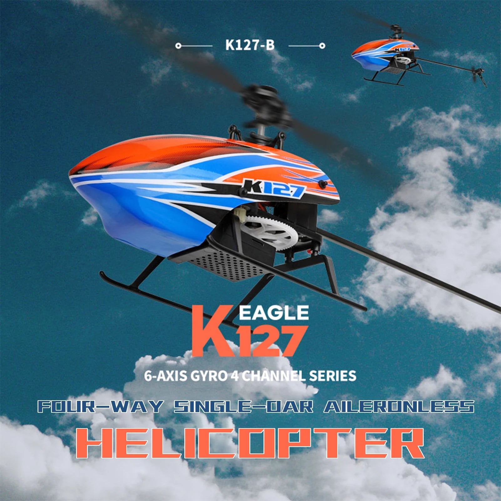 WLtoys K127 Single-Blade RC Helicopter 4CH 6-Axis – RTF Beginner Toy