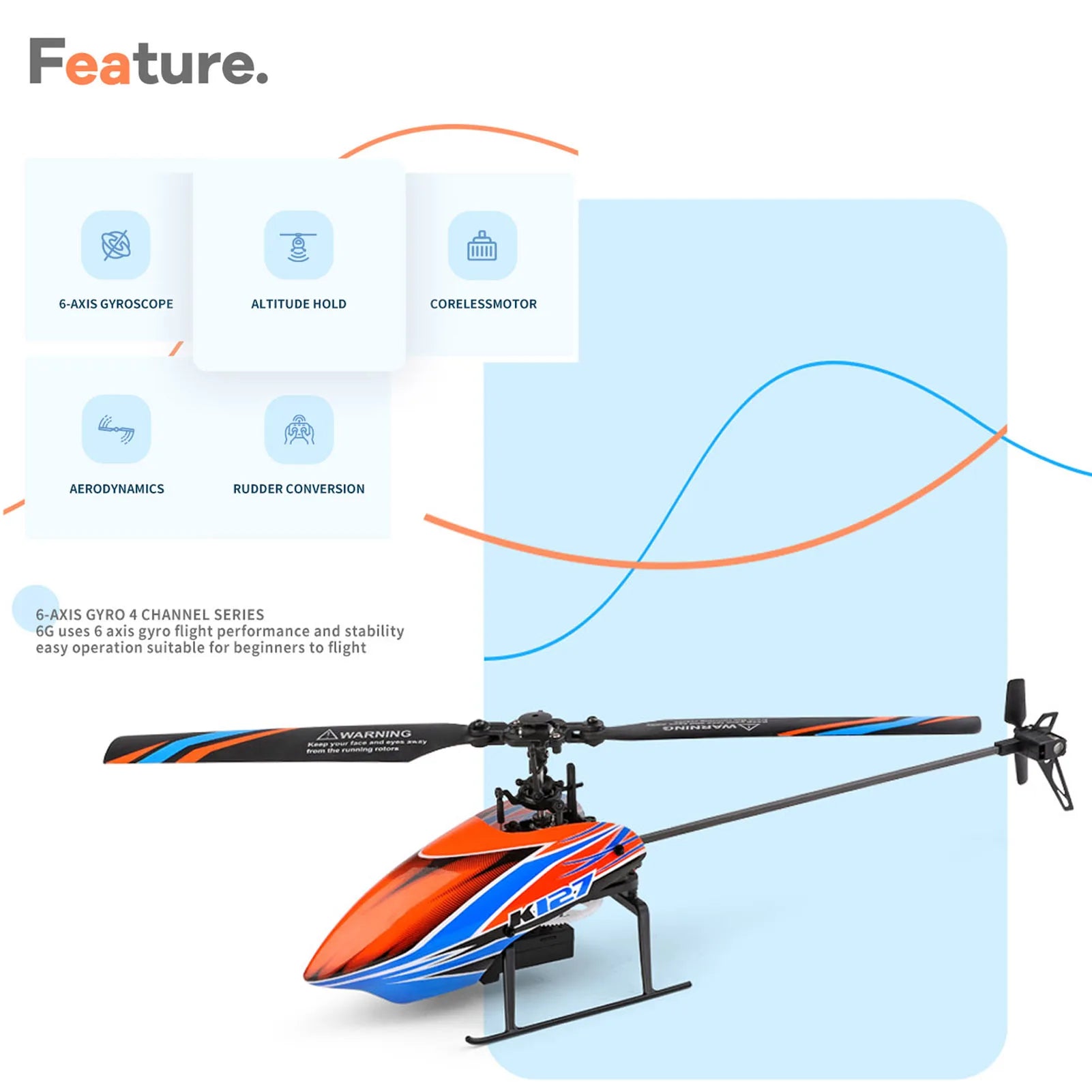 WLtoys K127 Single-Blade RC Helicopter 4CH 6-Axis – RTF Beginner Toy