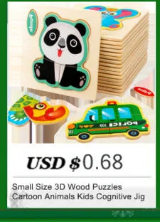 3D Wooden Animal Puzzle – Educational Cognitive Toy for Kids
