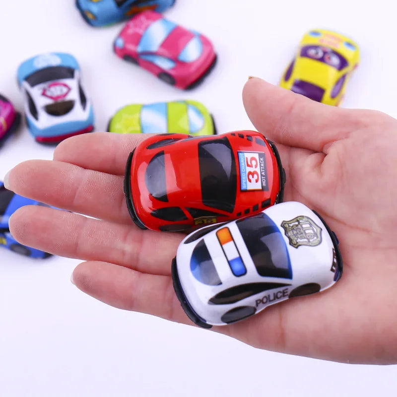 20pcs Cartoon Pull Back Cars & Planes – Mini Plastic Toy Vehicles for Kids
