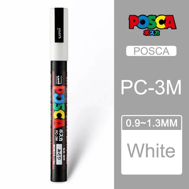 UNI POSCA Acrylic Paint Marker Set – PC-1M/3M/5M Quick-Dry Permanent Pens for Art, Graffiti & Crafts