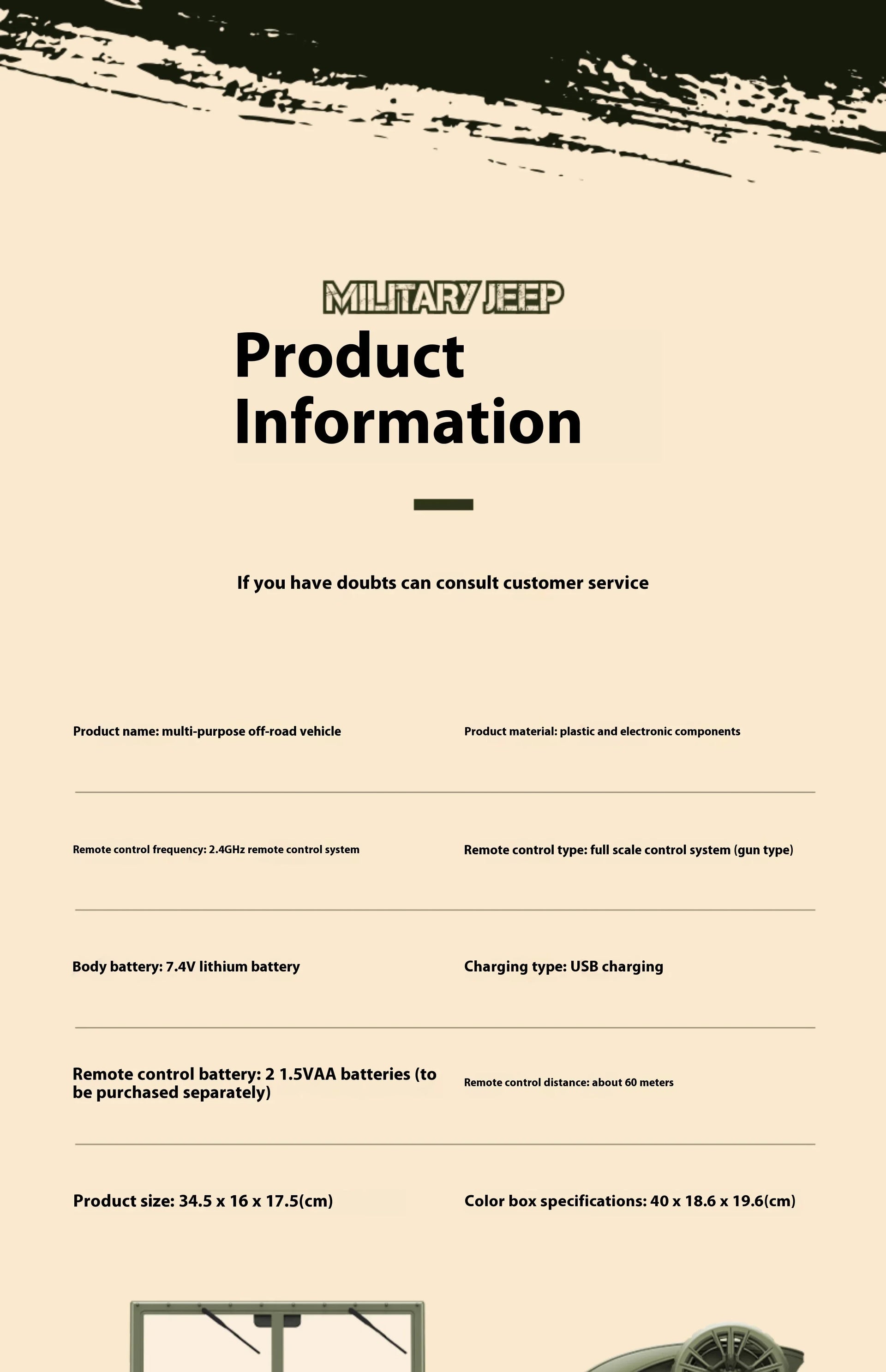 JJRC C8815 RC Jeep Willys 1/12 4WD Military Crawler Truck RTR