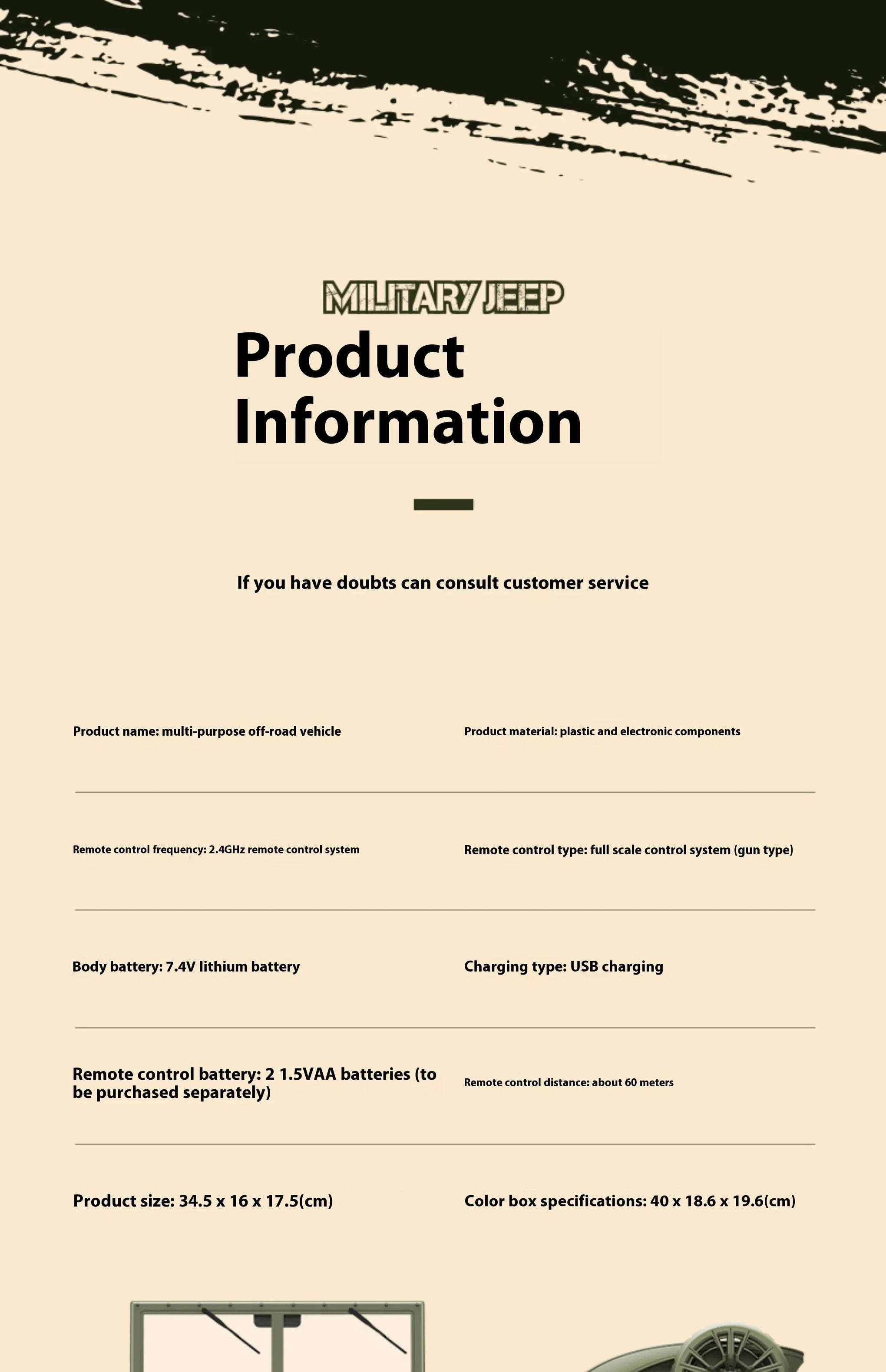 JJRC C8815 RC Jeep Willys 1/12 4WD Military Crawler Truck RTR