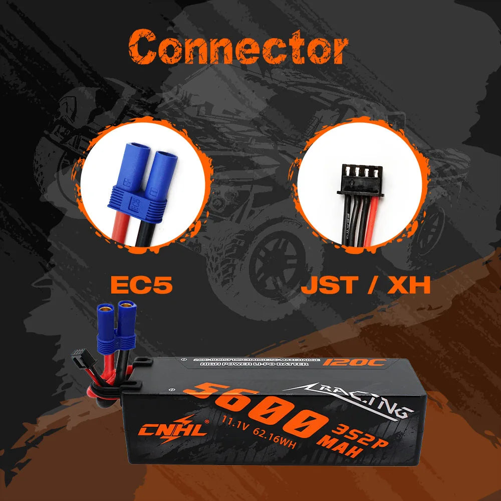 CNHL Lipo Battery 3S/4S 5600-8000mAh 11.1V/14.8V Hard Case with T EC5 Plug