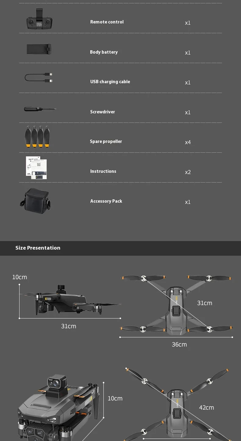 UVA P20 Drone – 8K HD Camera, 3-Axis Gimbal GPS Quadcopter