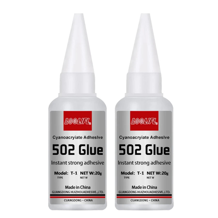 LOOLIFL Super Glue 502 – Instant Quick-Drying Strong Bond Adhesive for Leather, Rubber, Wood & Metal (1–5pcs)