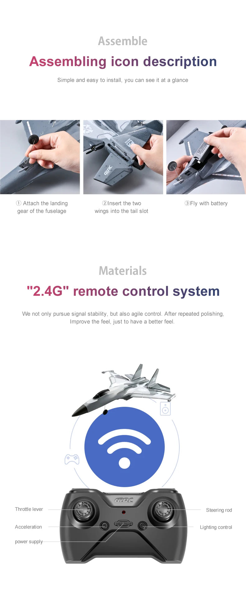 G1 RC Glider Plane 3CH Foam Electric Hand-Throw Airplane