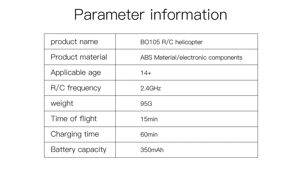 C186 RC Helicopter 2.4G 4CH BO105 with 6-Axis Gyro