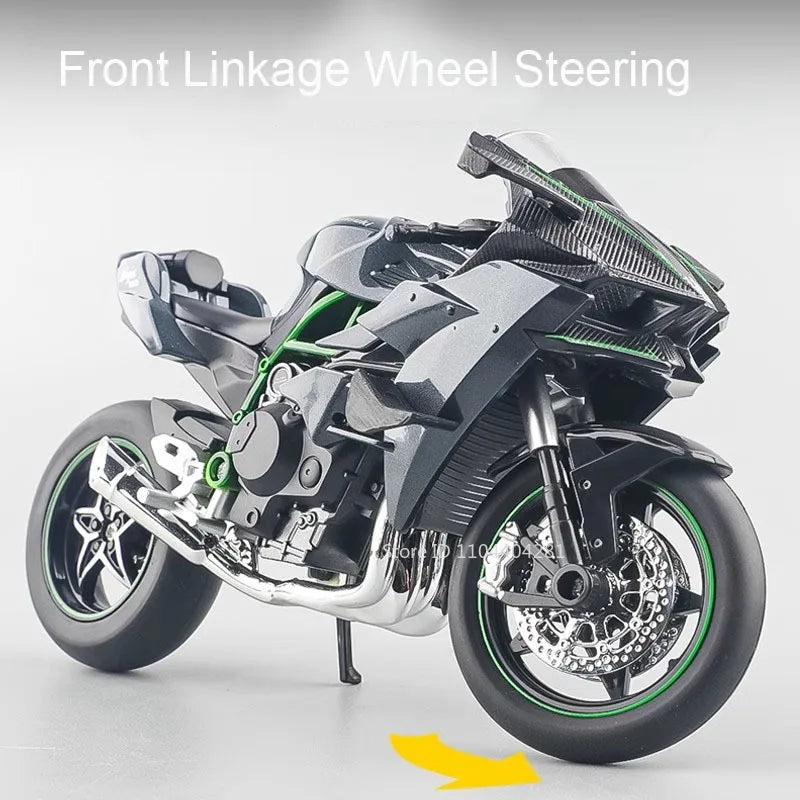 1:12 Kawasaki 400 H2R S1000RR Diecast Motorcycle Toy – Steering Front Wheel & Lights
