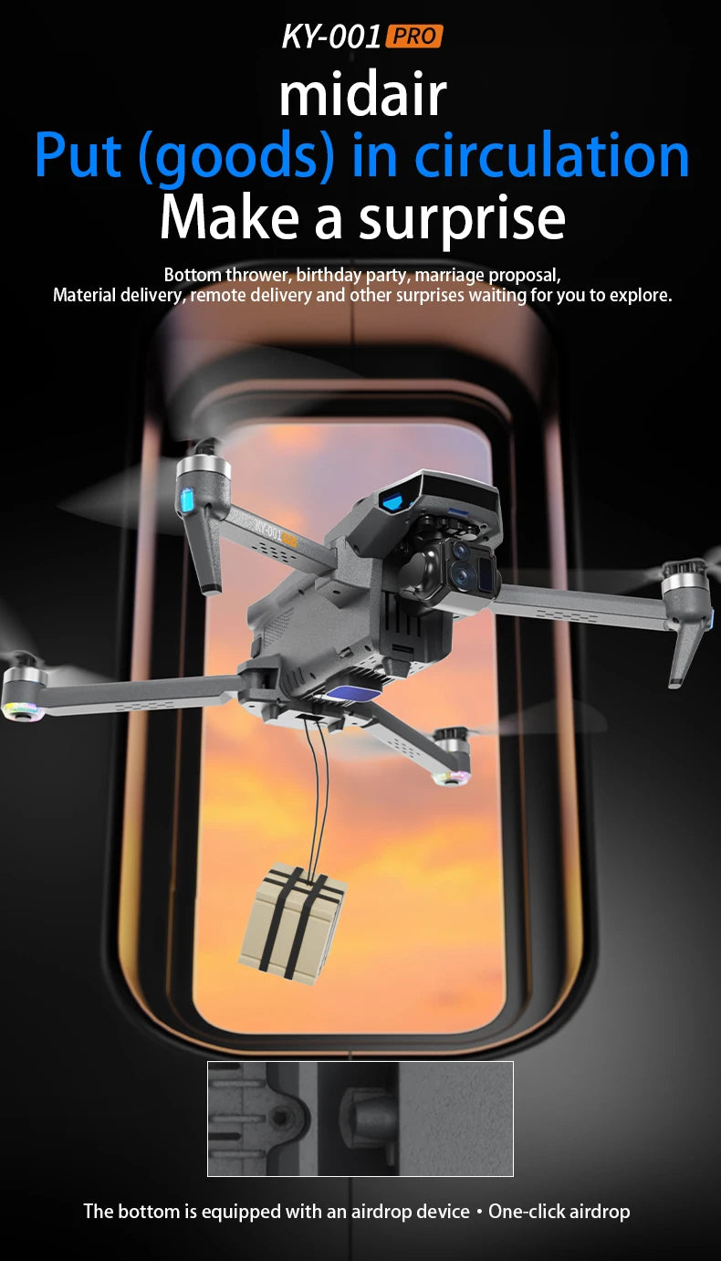 KY-001 PRO Hang 800g GPS Drone – 8K Camera, 3-Axis Gimbal, 20KM Range