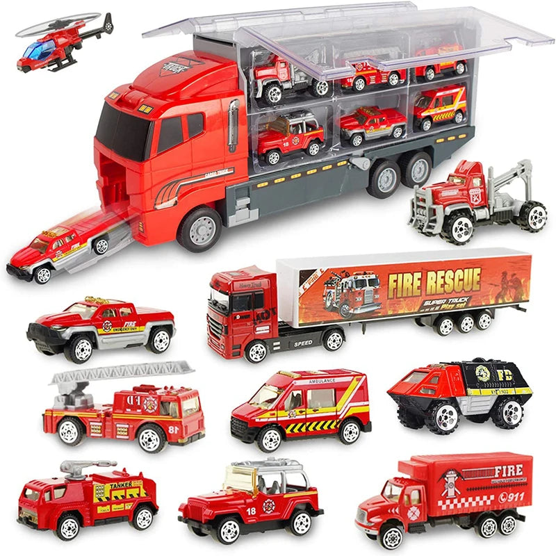 10-in-1 Construction Truck Toy Set – Die-Cast Vehicles for Kids