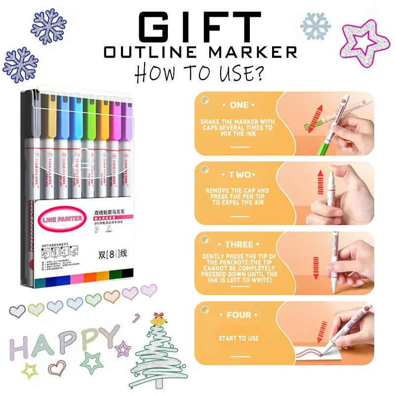 Double Tip Permanent Art Marker Pens – 24–168 Colors