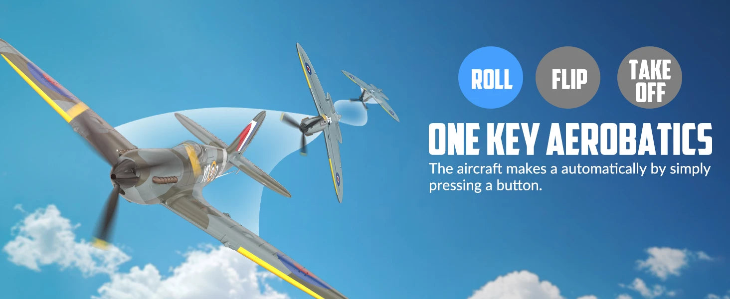 VolantexRC Spitfire RC Plane 4CH RTF with Gyro & Aileron