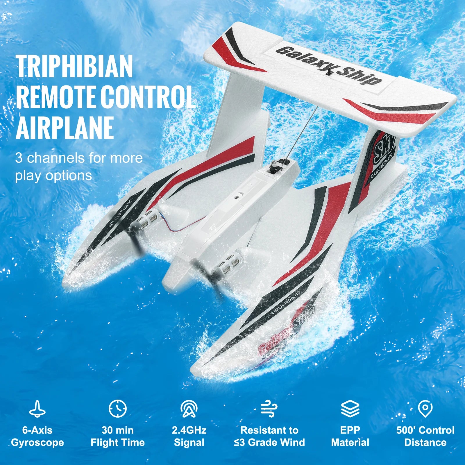 SucceBuy EPP Foam RC Plane 2.4G 3CH Glider – Sea & Land Flying