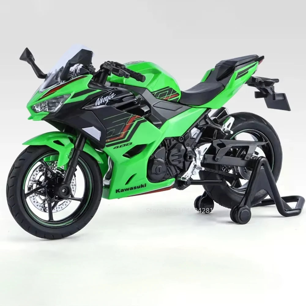 1:12 Kawasaki 400 H2R S1000RR Diecast Motorcycle Toy – Steering Front Wheel & Lights