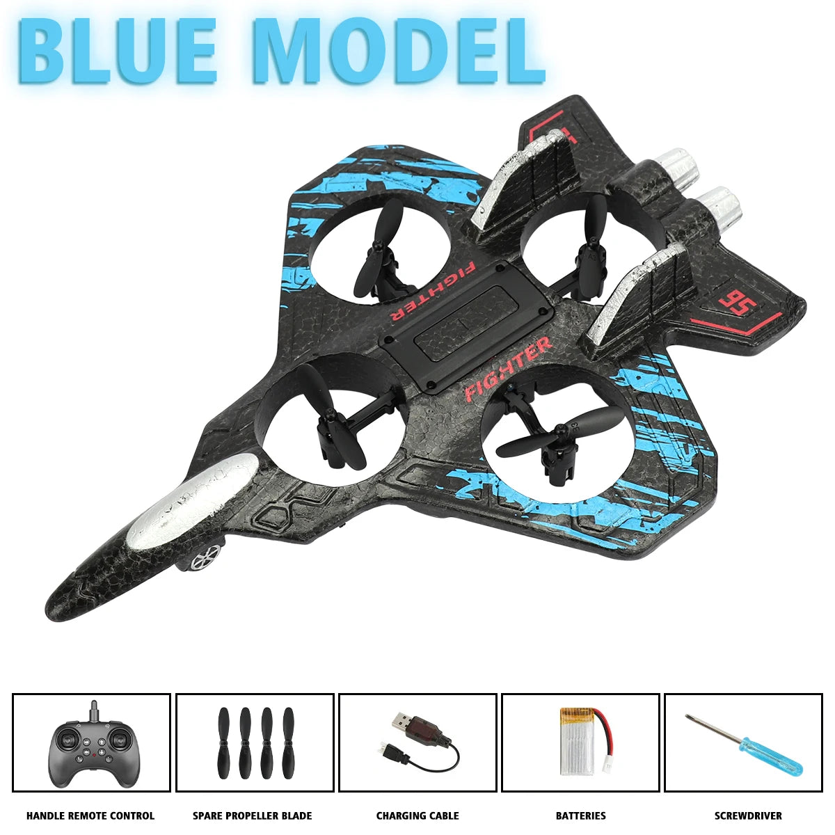 2.4G EPP RC Fighter Plane Glider with Lights – Stunt Aircraft