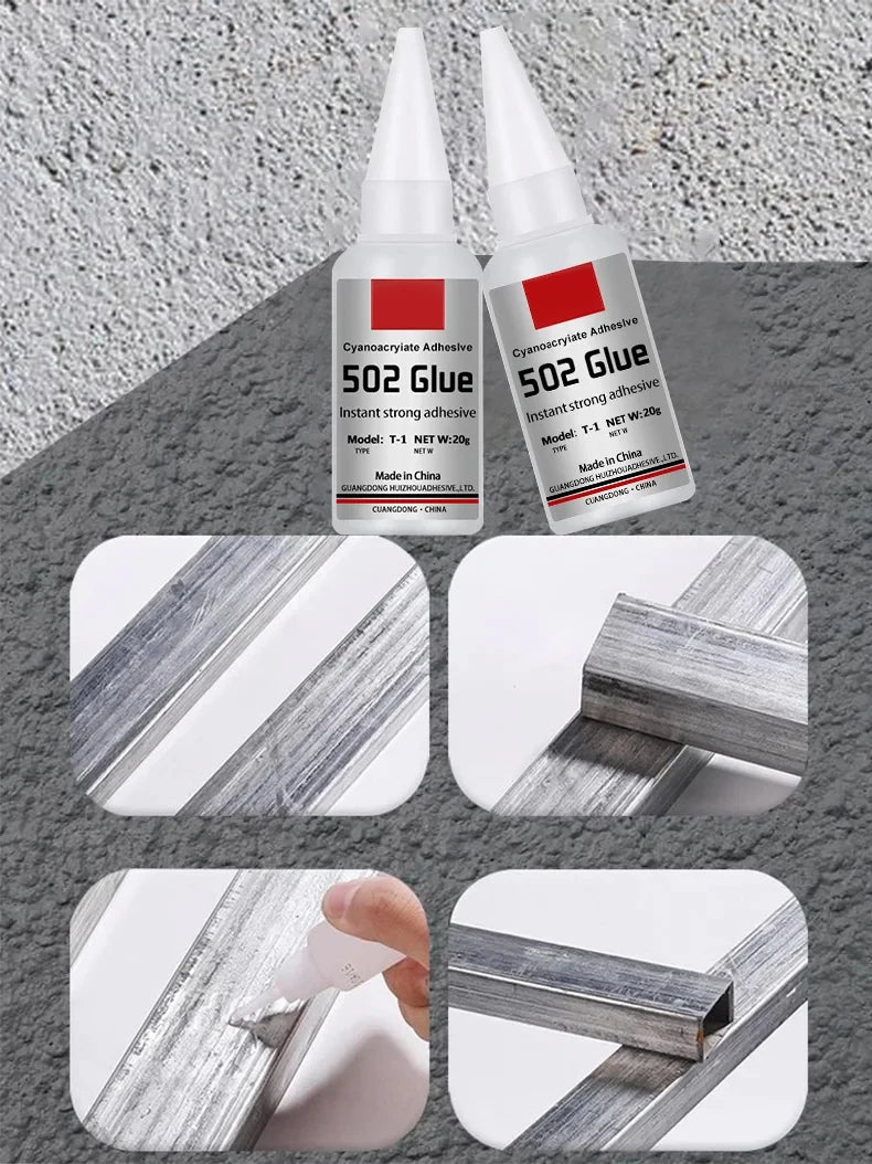 LOOLIFL Super Glue 502 – Instant Quick-Drying Strong Bond Adhesive for Leather, Rubber, Wood & Metal (1–5pcs)