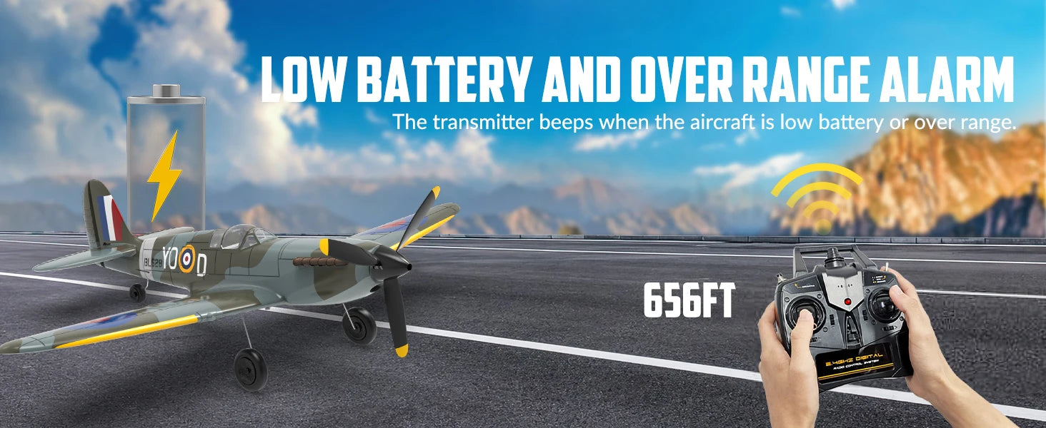 Volantex Spitfire RC Plane 2.4G 4CH Warbird – 400mm RTF