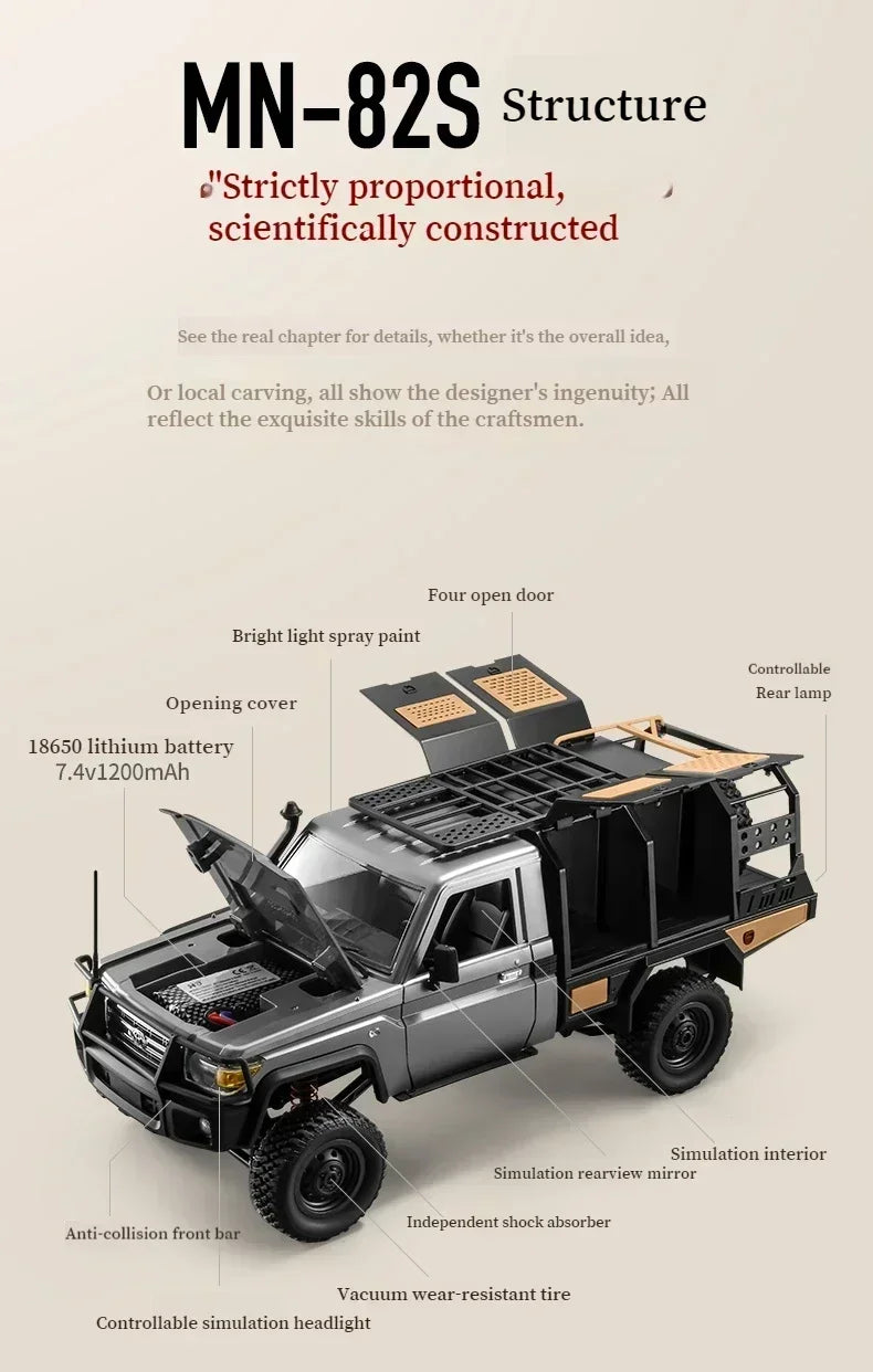 MN82/MN82S 1/12 RC Car 4x4 Off-Road Crawler – Toyota Style