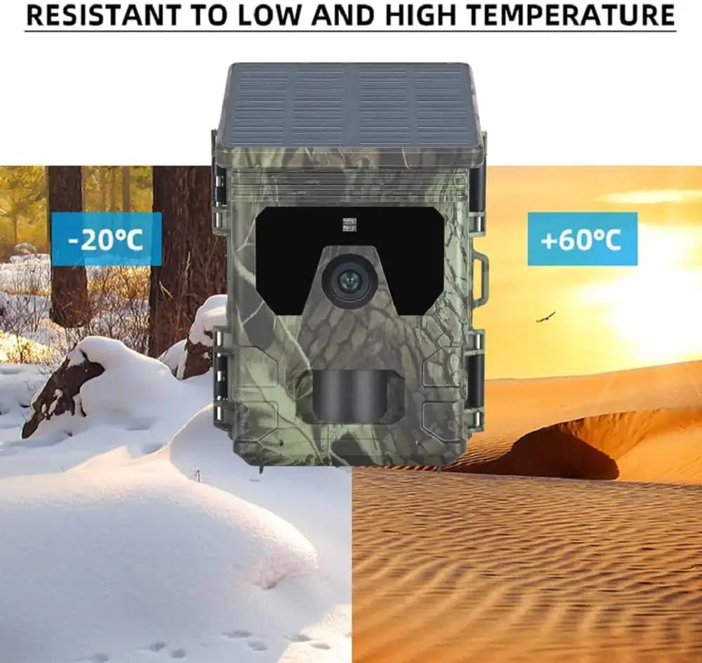 30MP 2K Solar Trail Camera with Infrared Night Vision