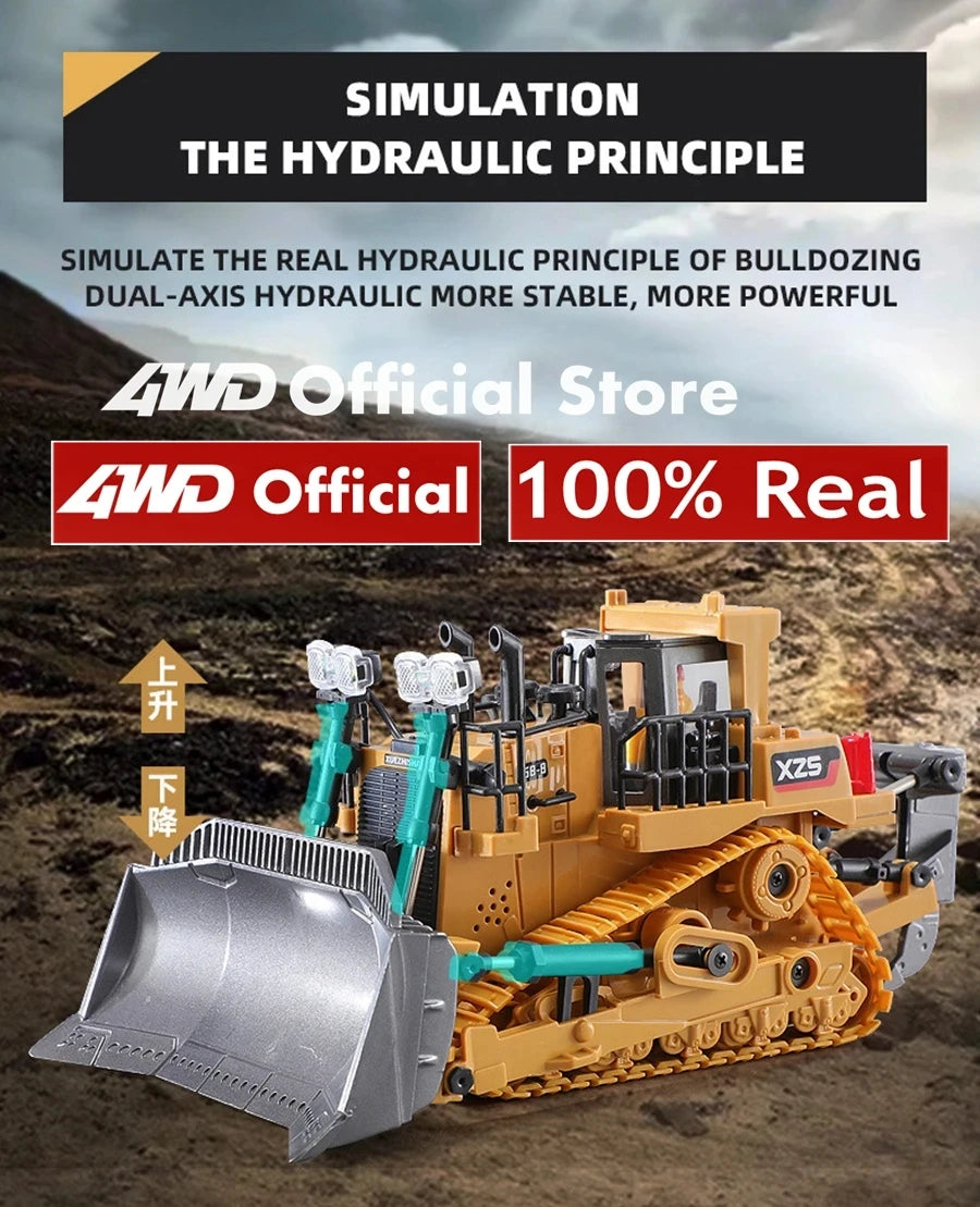 4WD RC Excavator Dump Truck Bulldozer Toy – Construction Vehicle