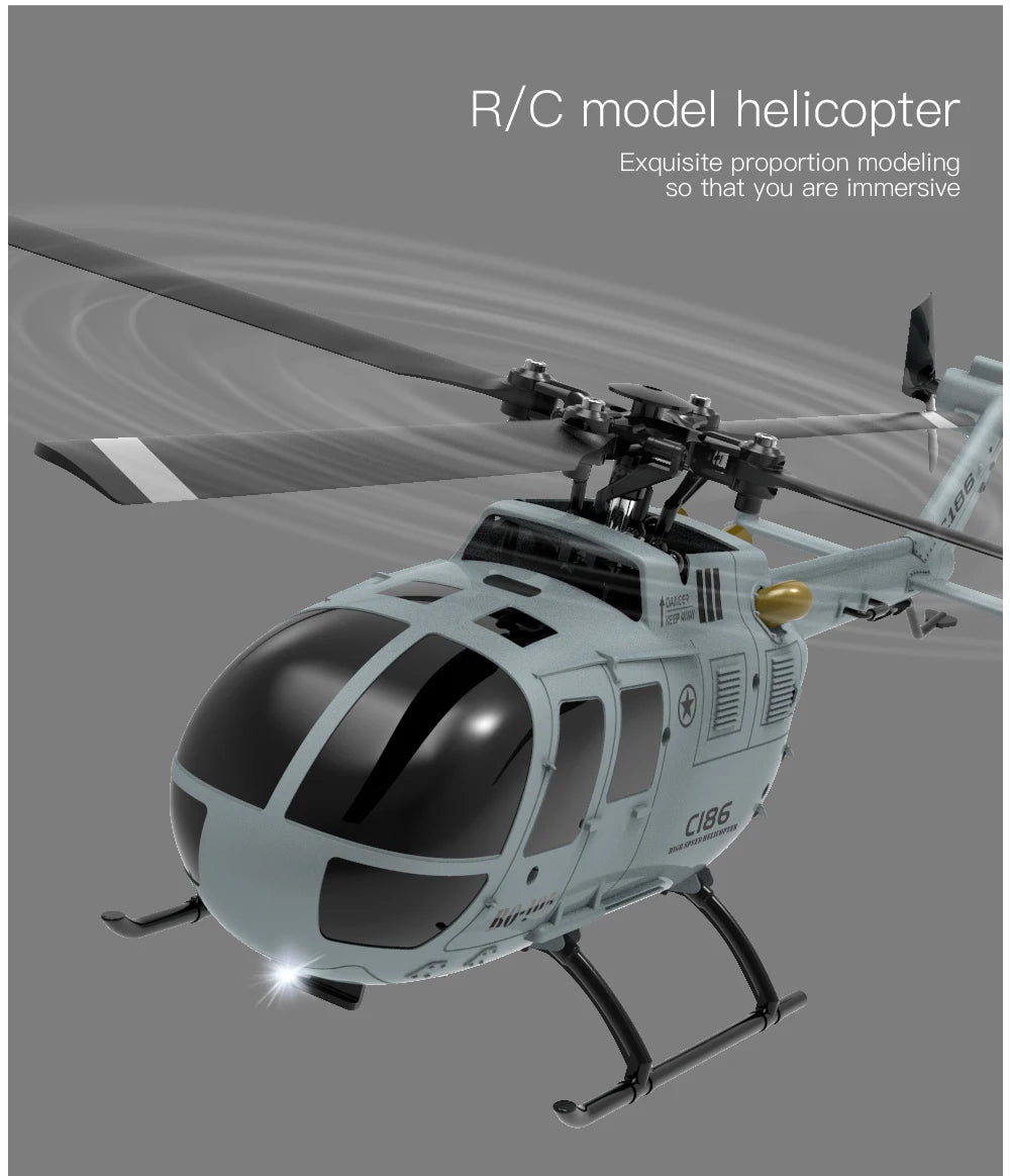 C186 RC Helicopter 2.4G 4CH BO105 with 6-Axis Gyro