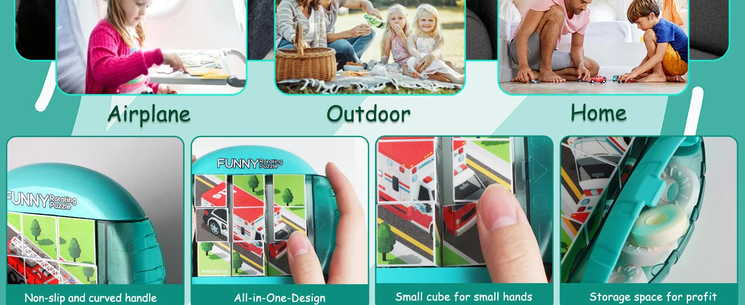 4-in-1 Rotating Puzzle – Fidget Toy for Kids Ages 3+