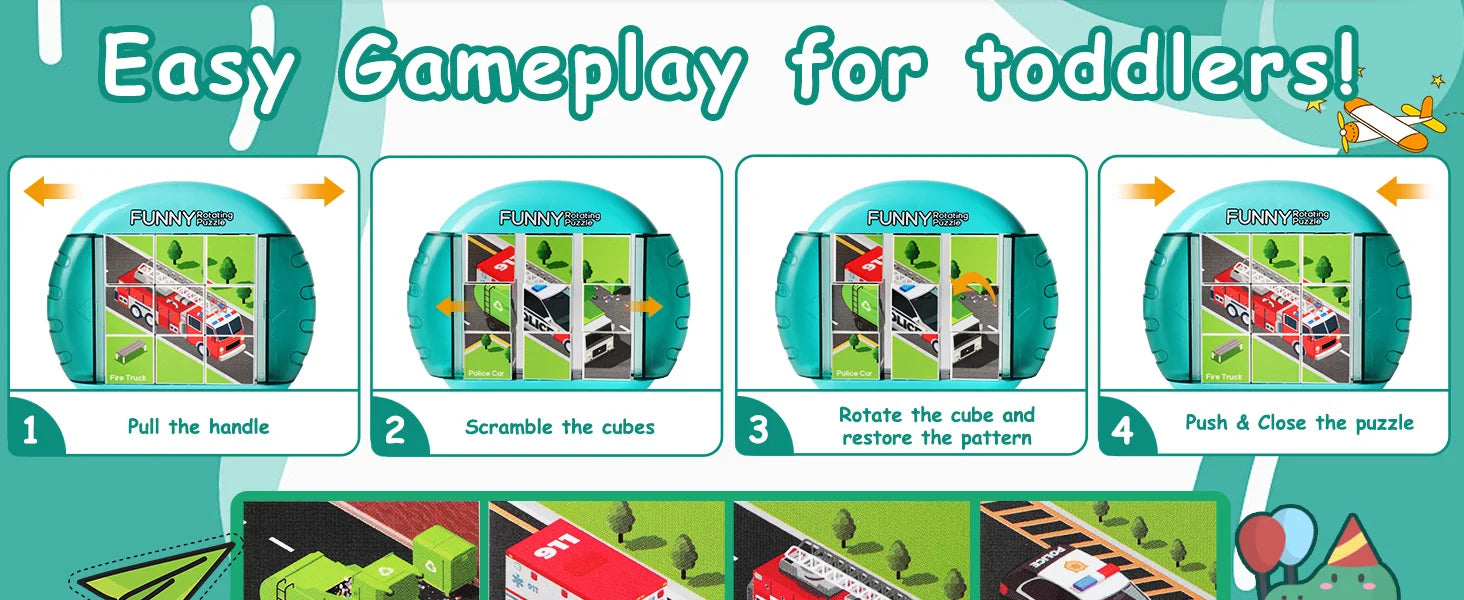 4-in-1 Rotating Puzzle – Fidget Toy for Kids Ages 3+