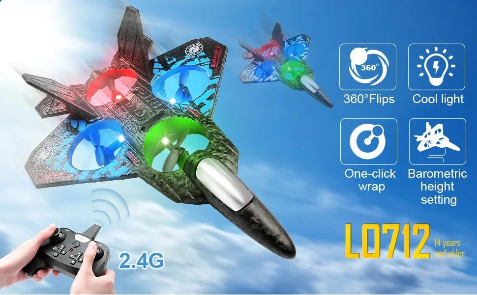 L0712 RC Plane 2.4G EPP Foam Fighter Glider with Lights