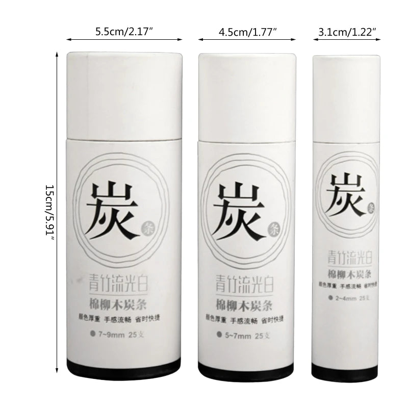 25PCS Charcoal Sticks & Pencils – Sketching & Drawing Art Supplies