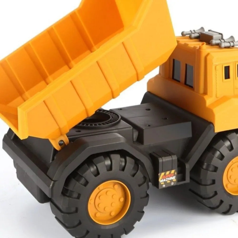 Mini Plastic Engineering Vehicle Toys – Inertia Excavator & Bulldozer Push-and-Go Models