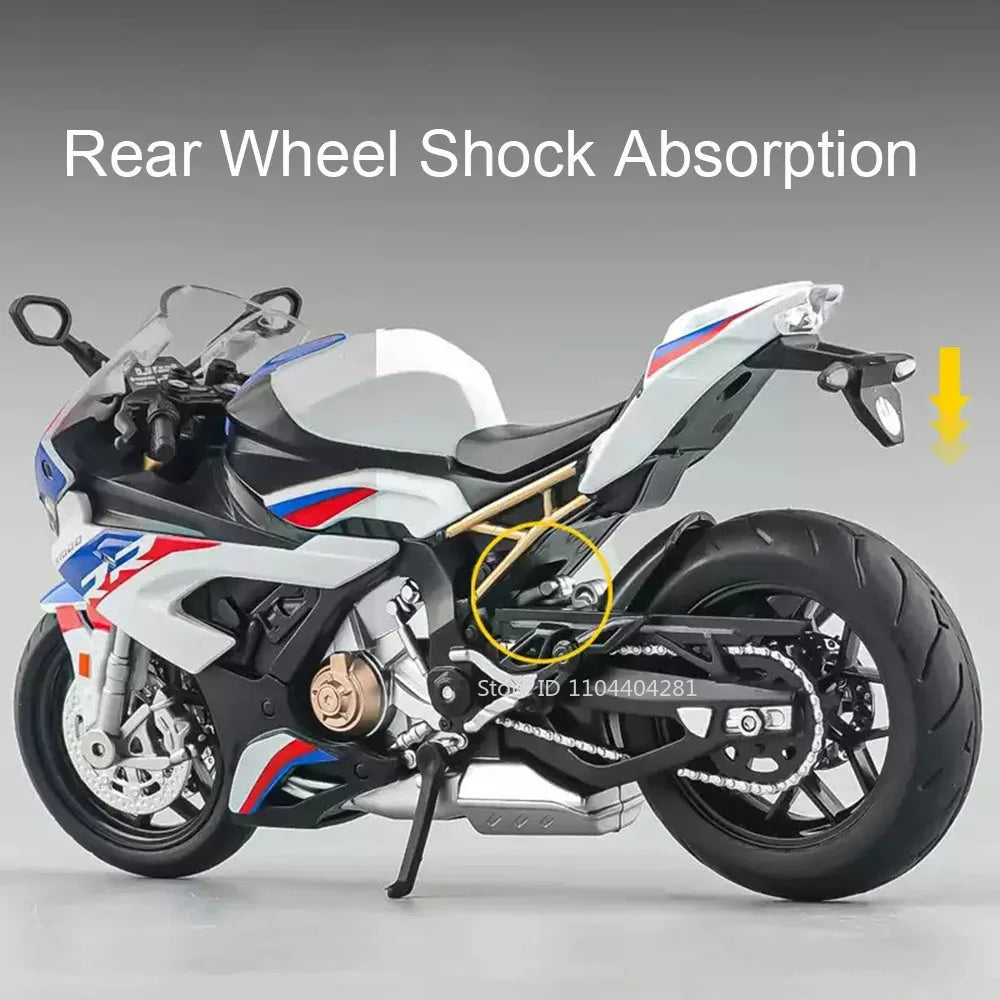 1:12 Kawasaki 400 H2R S1000RR Diecast Motorcycle Toy – Steering Front Wheel & Lights
