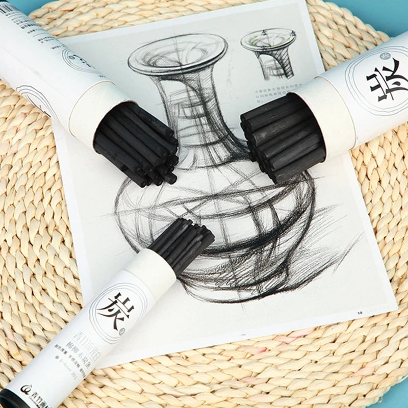 25PCS Charcoal Sticks & Pencils – Sketching & Drawing Art Supplies