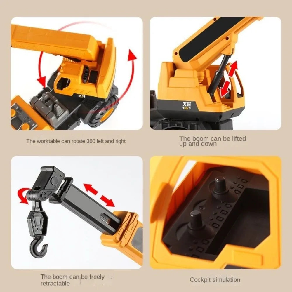 Mini Plastic Engineering Vehicle Toys – Inertia Excavator & Bulldozer Push-and-Go Models