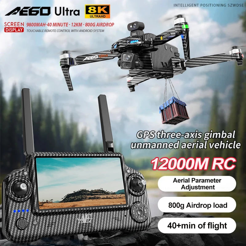 AE60 GPS Drone – 8K Camera, 3-Axis Gimbal, Obstacle Avoidance Quadcopter