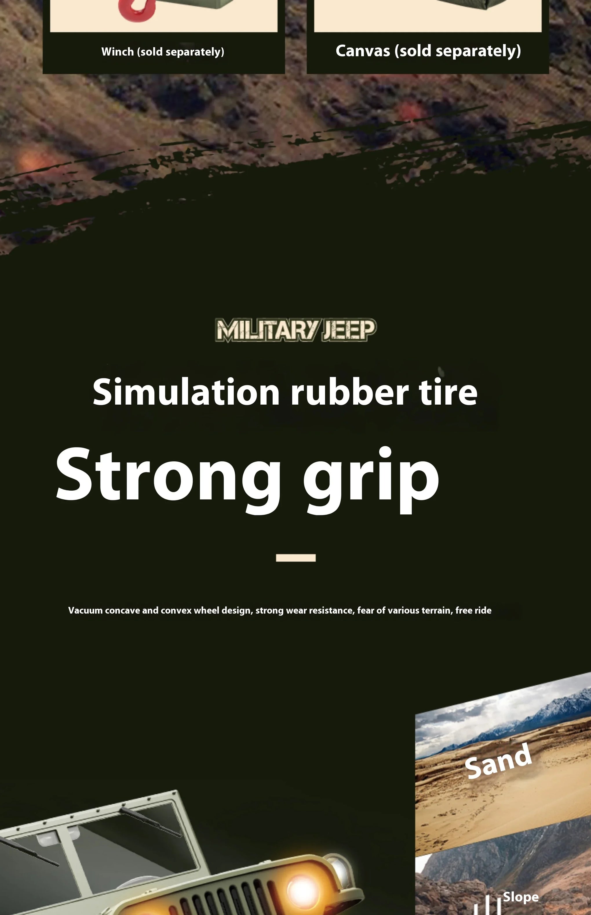 JJRC C8815 RC Jeep Willys 1/12 4WD Military Crawler Truck RTR