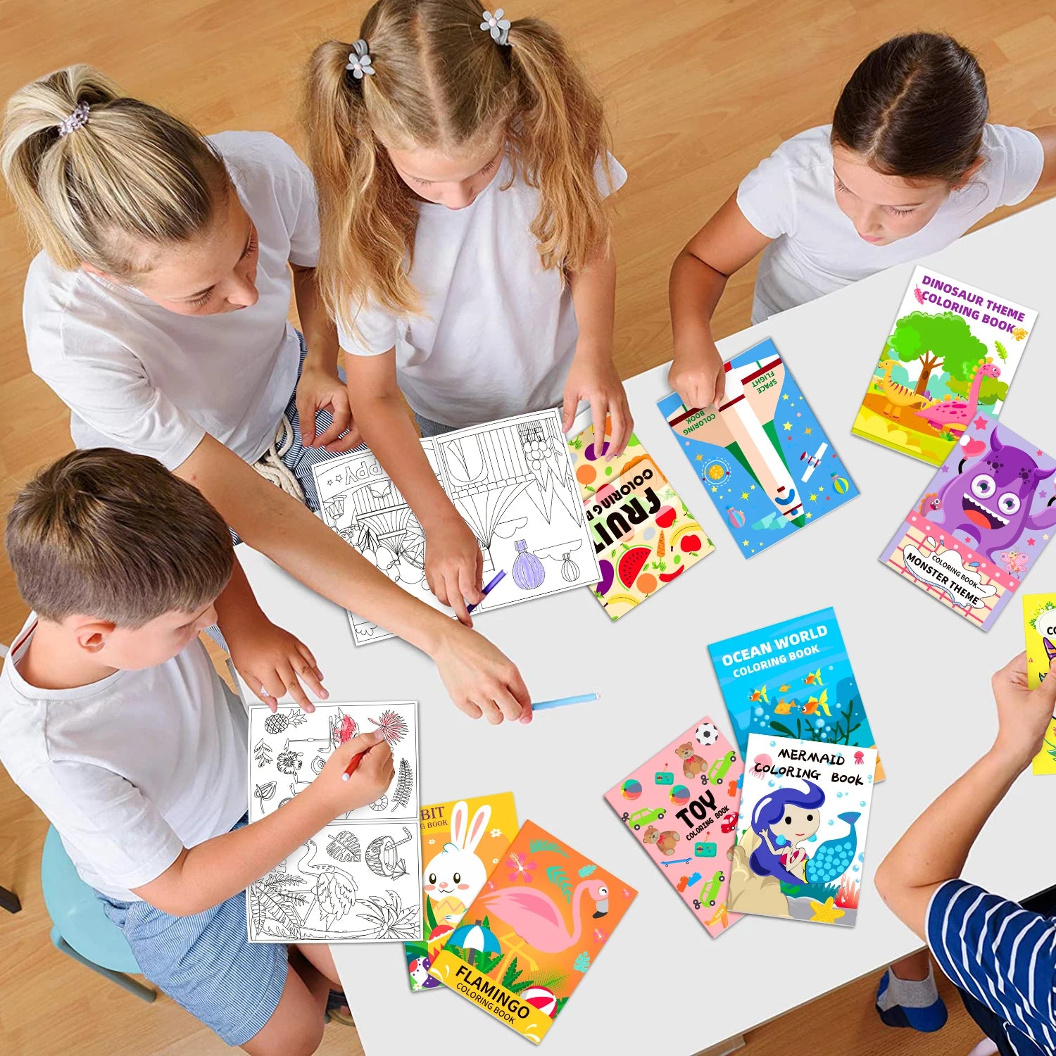 20-Pack Kids Coloring Books with 20-Crayon Set – Mini Activity Books for Ages 2–12