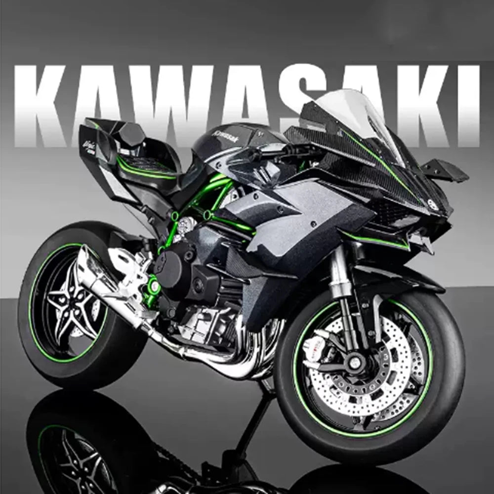 1:12 Kawasaki 400 H2R S1000RR Diecast Motorcycle Toy – Steering Front Wheel & Lights