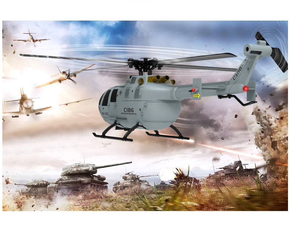 C186 RC Helicopter 2.4G 4CH BO105 with 6-Axis Gyro