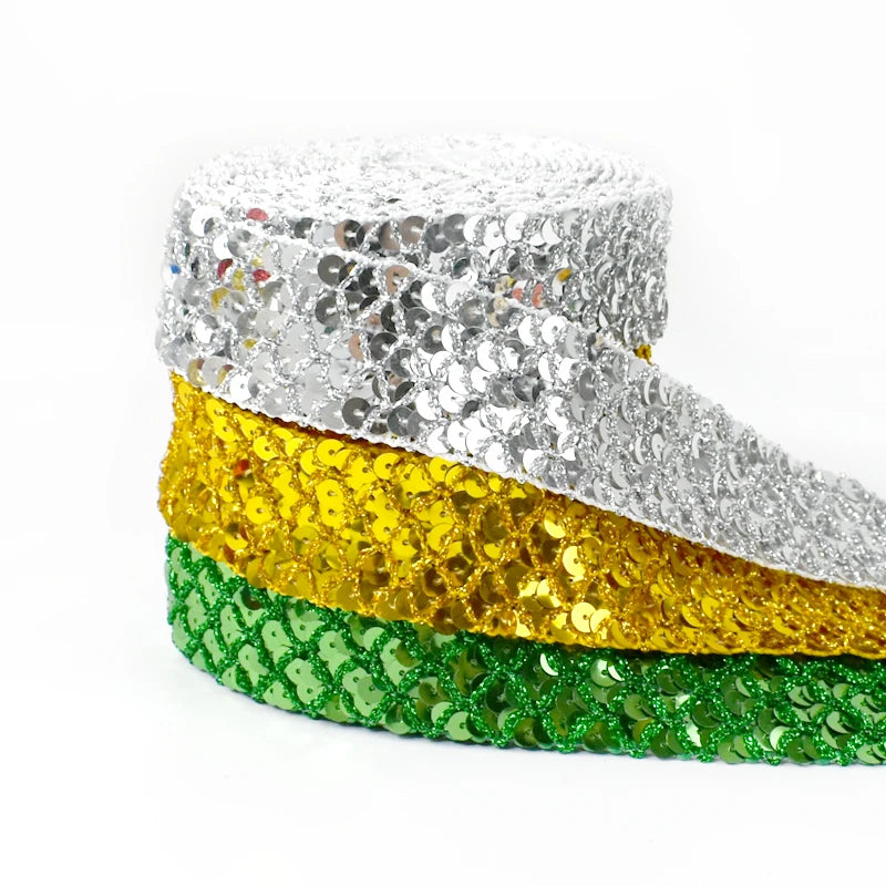 2–10M Sequin Ribbon Lace Trim – DIY Sewing & Wedding Decor