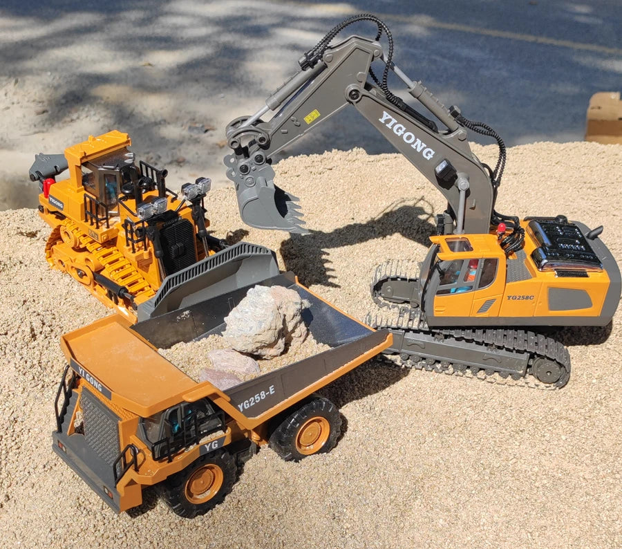 4WD RC Excavator Dump Truck Bulldozer Toy – Construction Vehicle
