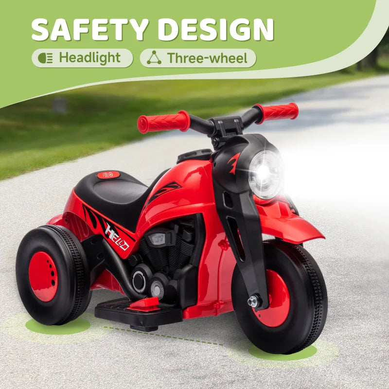 Qaba 6V Electric Kids Motorcycle – Ride-On Bubble Car with Music & Safe Design